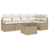 Ensemble de canapé de jardin 6 pcs Beige et crème polyrotin 564883564883