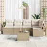 Ensemble de canapé de jardin 6 pcs Beige et crème polyrotin 564883564883