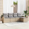 Ensemble de Canapés 5 pcs Beige et Gris clair polyrotin 564886564886