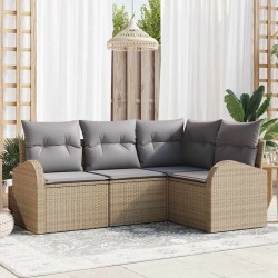 Ensemble de canapé de jardin 4 pcs Beige et Gris clair 564888564888