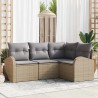 Ensemble de canapé de jardin 4 pcs Beige et Gris clair 564888564888