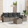 Ensemble de Canapés avec coussin 6 pcs Gris polyrotin 564902564902