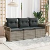 Ensemble de canapé de jardin avec coussin 3 pcs Gris Poly rotin 564911564911