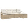 Ensemble de Canapés avec coussin 5 pcs Beige et crème polyrotin 564916564916