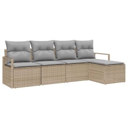 Ensemble de Canapés 5 pcs Beige et Gris clair polyrotin 564918564918
