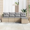 Ensemble de Canapés 5 pcs Beige et Gris clair polyrotin 564918564918