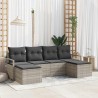 Ensemble de Canapés avec coussin 6 pcs Gris clair polyrotin 564937564937