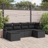 Ensemble de Canapés avec coussin 6 pcs Noir polyrotin 564938564938