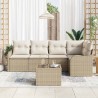 Ensemble de canapé de jardin 6 pcs Beige polyrotin 564946564946