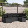 Ensemble de Canapés avec coussin 6 pcs Noir polyrotin 564958564958
