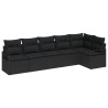 Ensemble de canapé de jardin avec coussin 6 pcs Noir polyrotin 564959564959