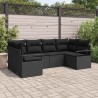 Ensemble de canapé de jardin avec coussin 6 pcs Noir polyrotin 564960564960
