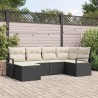 Ensemble de Canapés avec coussin 6 pcs Noir et Crème polyrotin 564966564966