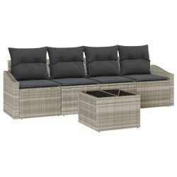 Ensemble de Canapés 5 pcs Gris clair et gris foncé polyrotin 564972564972