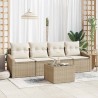 Ensemble de Canapés avec coussin 5 pcs Beige et crème polyrotin 564973564973