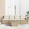 Ensemble de Canapés avec coussin 5 pcs Beige et crème polyrotin 564973564973