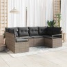 Ensemble de canapé de jardin avec coussin 6 pcs Gris polyrotin 564976564976