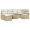 Ensemble de Canapés avec coussin 6 pcs Beige et crème polyrotin 564978564978