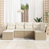 Ensemble de Canapés avec coussin 6 pcs Beige et crème polyrotin 564978564978