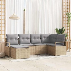 Ensemble de Canapés 6 pcs Beige et Gris clair polyrotin 564980564980