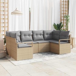 Ensemble de canapé de jardin 6 pcs Beige et Gris clair 564981564981