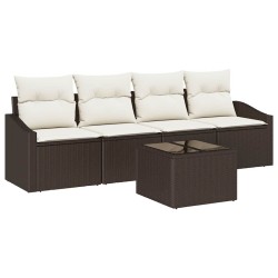 Ensemble de Canapés 5 pcs Marron et Crème polyrotin 564985564985