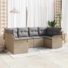 Ensemble de canapé de jardin 6 pcs Beige Poly rotin 564993564993