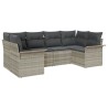 Ensemble de canapé de jardin 6 pcs Gris clair Poly rotin 564994564994