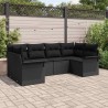 Ensemble de canapé de jardin 6 pcs Noir Poly rotin 564995564995