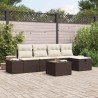 Ensemble de canapé de jardin 6 pcs Marron polyrotin 565007565007