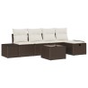 Ensemble de canapé de jardin 6 pcs Marron polyrotin 565007565007
