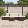 Ensemble de canapé de jardin 6 pcs Marron polyrotin 565007565007