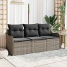 Ensemble de canapé de jardin 3 pcs Gris Poly rotin 565011565011