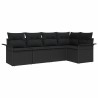 Ensemble de canapé de jardin avec stockage 5 pcs Noir polyrotin 565017565017