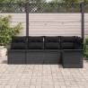Ensemble de canapé de jardin avec stockage 5 pcs Noir polyrotin 565017565017