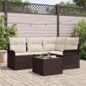 Ensemble de canapé de jardin 5 pcs Marron polyrotin 565019565019
