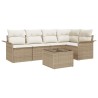 Ensemble de canapé de jardin 6 pcs Beige Poly rotin 565027565027