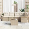 Ensemble de canapé de jardin 6 pcs Beige Poly rotin 565027565027