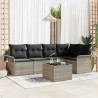 Ensemble de canapé de jardin 6 pcs Gris clair Poly rotin 565028565028