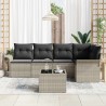 Ensemble de canapé de jardin 6 pcs Gris clair Poly rotin 565028565028