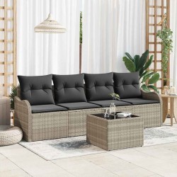 Ensemble de canapé de jardin 5 pcs Gris clair et gris foncé 565041565041
