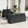 Ensemble de canapé de jardin avec coussin 6 pcs Noir 565043565043