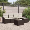 Ensemble de canapé de jardin 6 pcs Marron polyrotin 565052565052