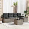 Ensemble de canapé de jardin avec coussin 6 pcs Gris polyrotin 565058565058