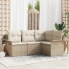 Ensemble de canapé de jardin 4 pcs Beige polyrotin 565069565069