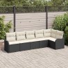 Ensemble de canapé de jardin avec stockage 6 pcs Noir polyrotin 565103565103
