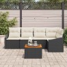 Ensemble de canapé de jardin avec coussin 6 pcs Noir polyrotin 565175565175