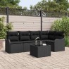 Ensemble de canapé de jardin avec stockage 6 pcs Noir polyrotin 565219565219