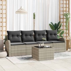 Ensemble de canapé de jardin 5 pcs Gris clair et gris foncé 565220565220
