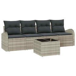 Ensemble de canapé de jardin 5 pcs Gris clair et gris foncé 565220565220